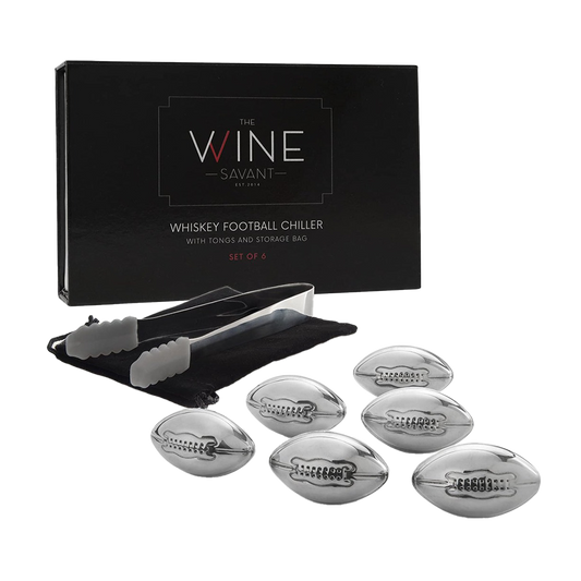 Football Whiskey Stones, 6 Stones Rocks Cubes