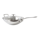 Mauviel M'COOK 5-Ply Wok With Rack, Cast Stainless Steel Long Handle, 5-Qt