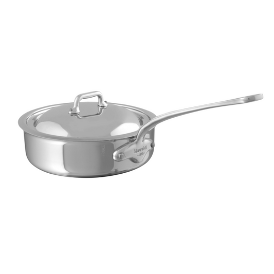 Mauviel M'COOK 5-Ply Sauté Pan With Lid, Cast Stainless Steel Handle