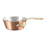 Mauviel M'Tradition Polished Copper & Tin Inside Splayed Saute Pan With Lid, Brass Handle, 3-Qt