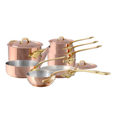 Mauviel M'Heritage M'150 B 12-Piece Copper Cookware Set With Brass Handles