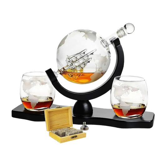 World Decanter with 2 Glasses Globe 2-2