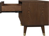 Vance Mid-Century Modern Night Stand with Elegant Walnut Finish & 2 Spacious Drawers for Storage