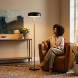 Vesper Floor lamp with Black outer and White inner