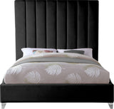 Via Upholstered Contemporary Bed – Luxurious Channel Tufting, Sleek Design, Perfect for Modern Bedrooms