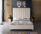 Via Upholstered Contemporary Bed – Luxurious Channel Tufting, Sleek Design, Perfect for Modern Bedrooms