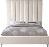 Via Upholstered Contemporary Bed – Luxurious Channel Tufting, Sleek Design, Perfect for Modern Bedrooms