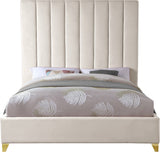 Via Upholstered Contemporary Bed – Luxurious Channel Tufting, Sleek Design, Perfect for Modern Bedrooms