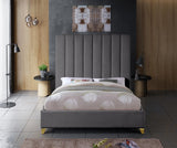 Via Upholstered Contemporary Bed – Luxurious Channel Tufting, Sleek Design, Perfect for Modern Bedrooms