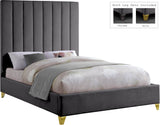 Via Upholstered Contemporary Bed – Luxurious Channel Tufting, Sleek Design, Perfect for Modern Bedrooms