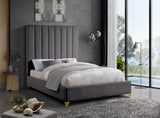 Via Upholstered Contemporary Bed – Luxurious Channel Tufting, Sleek Design, Perfect for Modern Bedrooms