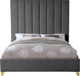 Via Upholstered Contemporary Bed – Luxurious Channel Tufting, Sleek Design, Perfect for Modern Bedrooms