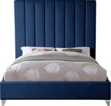 Via Upholstered Contemporary Bed – Luxurious Channel Tufting, Sleek Design, Perfect for Modern Bedrooms