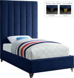 Via Upholstered Contemporary Bed – Luxurious Channel Tufting, Sleek Design, Perfect for Modern Bedrooms