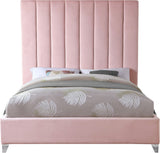Via Upholstered Contemporary Bed – Luxurious Channel Tufting, Sleek Design, Perfect for Modern Bedrooms