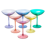 Colored Vintage Glass Coupes 12oz - (6, Multicolored)