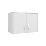 Sideways Wall-Mounted Cabinet with Two Doors and Four Internal Storage Shelves, Compact Kitchen or Laundry Room Floating Storage Cabinet