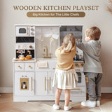 ROBUD Modern Play Kitchen for Kids - White