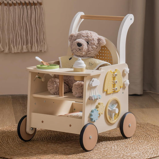 ROBUD Wooden Baby Push Walker - Rattan