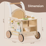 ROBUD Wooden Baby Push Walker - Rattan