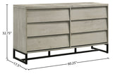 Weston Industrial Mid Century Dresser - Grey Stone Wood Finish with Matte Black Base, Chic Design