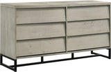Weston Industrial Mid Century Dresser - Grey Stone Wood Finish with Matte Black Base, Chic Design