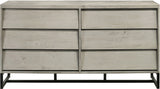 Weston Industrial Mid Century Dresser - Grey Stone Wood Finish with Matte Black Base, Chic Design