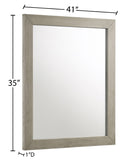 Weston Mid Century Mirror - Industrial Grey Stone Finish, Chic Design for Contemporary Bedrooms