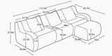 ROMA 115.3" 3-Seater Sofa with 1 Ottoman