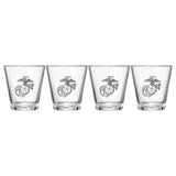 Marine USMC Whiskey & Wine Glasses Set of 4