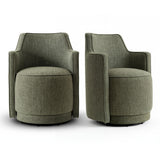 Yisa Modern Swivel Small Barrel Chair (Set of 2)