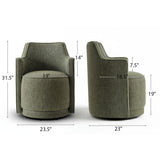 Yisa Modern Swivel Small Barrel Chair (Set of 2)