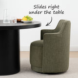 Yisa Modern Swivel Linen Upholstered Dining Chair (Set of 2)