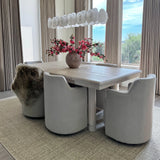 Yisa Modern Swivel Linen Upholstered Dining Chair (Set of 2)