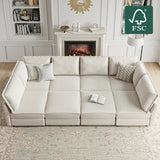 Harmetrix 8-Seater Soft Sectional Couch with Storage