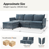 Harmetrix Oversized Soft Sectional Couch with Storage
