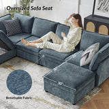 Harmetrix 8-Seater Soft Sectional Couch with Storage