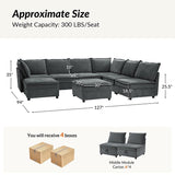 Harmetrix Oversized Soft Sectional Couch with Storage