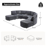 Aeris 138" Modern Curved Sectional Couch & Sofa With Curved Aesthetic