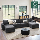 Aeris 138" Modern Curved Sectional Couch & Sofa With Curved Aesthetic