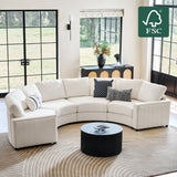 Aeris 138" Modern Curved Sectional Couch & Sofa With Curved Aesthetic