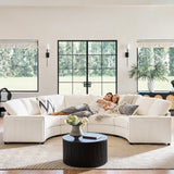 Aeris 138" Modern Curved Sectional Couch & Sofa With Curved Aesthetic