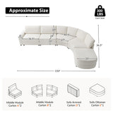 Aeris 138" Modern Curved Sectional Couch & Sofa With Curved Aesthetic
