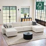 Aeris 138" Modern Curved Sectional Couch & Sofa With Curved Aesthetic