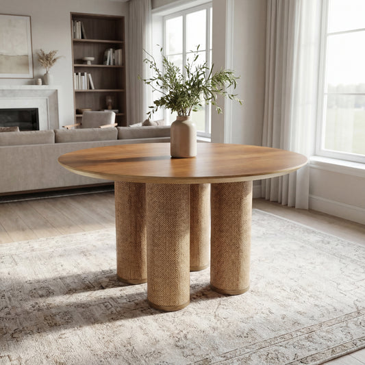 Drift 47.5'' Round Dining Table Walnut