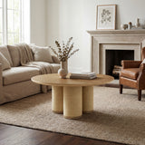 Drift Round Coffee Table Walnut Set