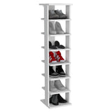 TUHOME Odesto 48.7-Inch Vertical Shoe Rack with Eight Tiers for Organized Footwear Storage, Slim Space-Saving Tower for Entryways, Bedrooms or Living Rooms, Compact Standalone or Stackable Solution for Daily Shoe Organization
