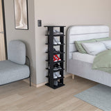TUHOME Odesto 48.7-Inch Vertical Shoe Rack with Eight Tiers for Organized Footwear Storage, Slim Space-Saving Tower for Entryways, Bedrooms or Living Rooms, Compact Standalone or Stackable Solution for Daily Shoe Organization