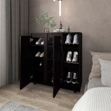 Houck Shoe Rack with 3 Side Tiers, Compact Storage for Shoes, Boots, and Accessories Organizer