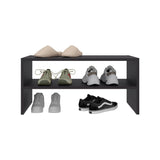 TUHOME Silpa Small Shoe Rack with Three Open Shelves and Compact Modern Design, Space-Saving Footwear Organizer for Entryways, Closets or Narrow Living Spaces, Functional Storage Solution for Everyday Shoes and Accessories